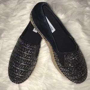 NWT Steve Madden Sequin and Suede Look Slip-On